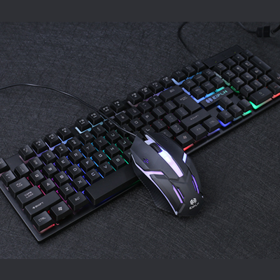 COMBO TECLADO MOU USB EIPLINS LUMINOS RGB FIJO